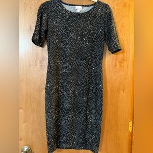 LuLaRoe Black and White Speckled Midi Dress